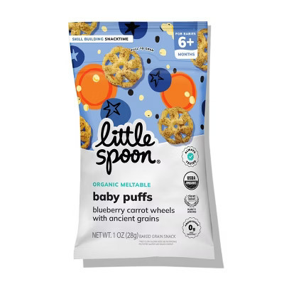 Little Spoon Organic Blueberry Carrot Wheel Baby Puffs – 1oz: Toddler Ready to Eat Snack, From 6 Months, Bag | Target