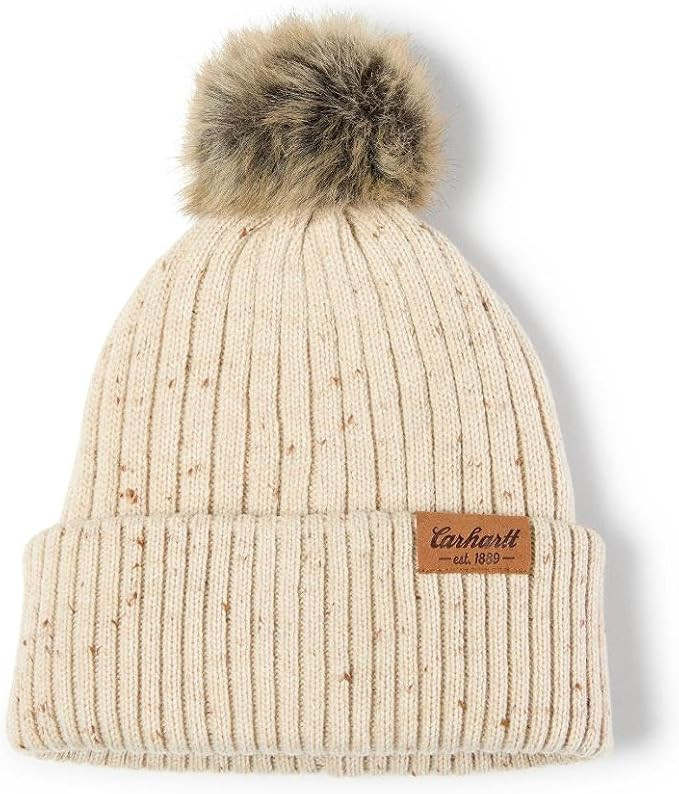 Carhartt Womens Knit Faux Fur Pom-pom Beanie | Amazon (US)
