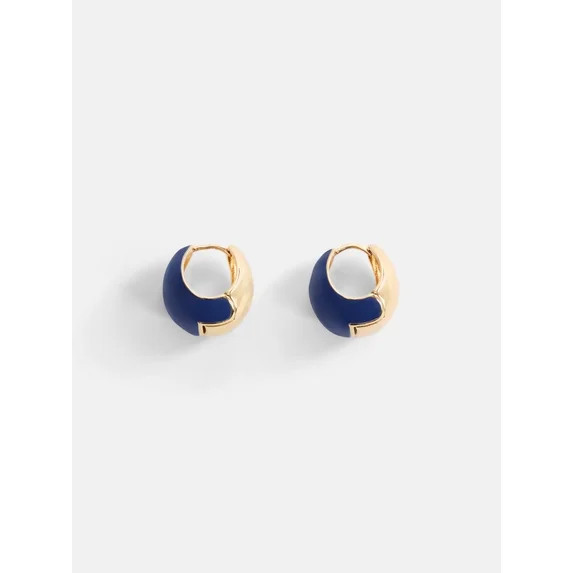 Free Assembly Women's Two Tone Hoop Earrings | Walmart (US)