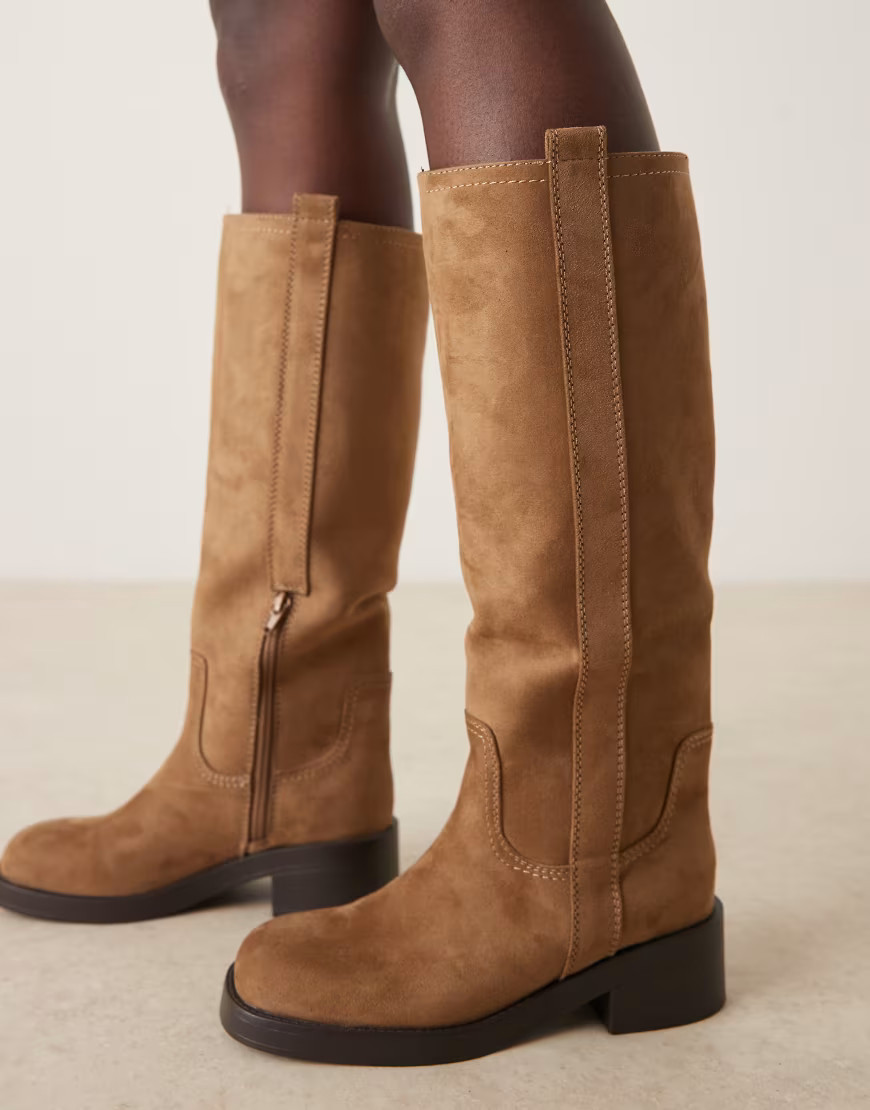ASOS DESIGN Conan pull on chunky boots in sand suedette-Brown | ASOS (Global)
