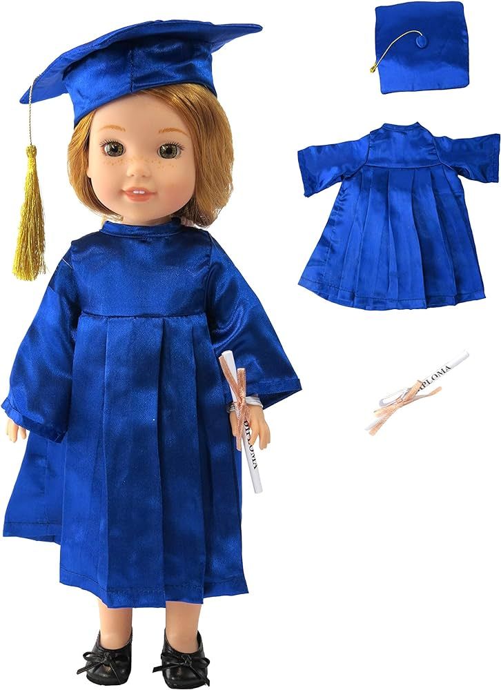 American Fashion World Blue Graduation Outfit for 14-Inch Dolls | Premium Quality & Trendy Design... | Amazon (US)