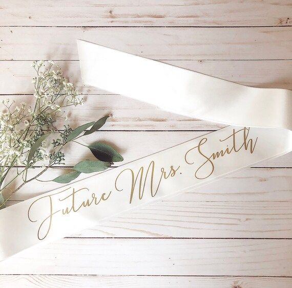 Bride sash, Future MRS. sash, Bachelorette sash, Personalized sash, bridal shower gift | Etsy (US)