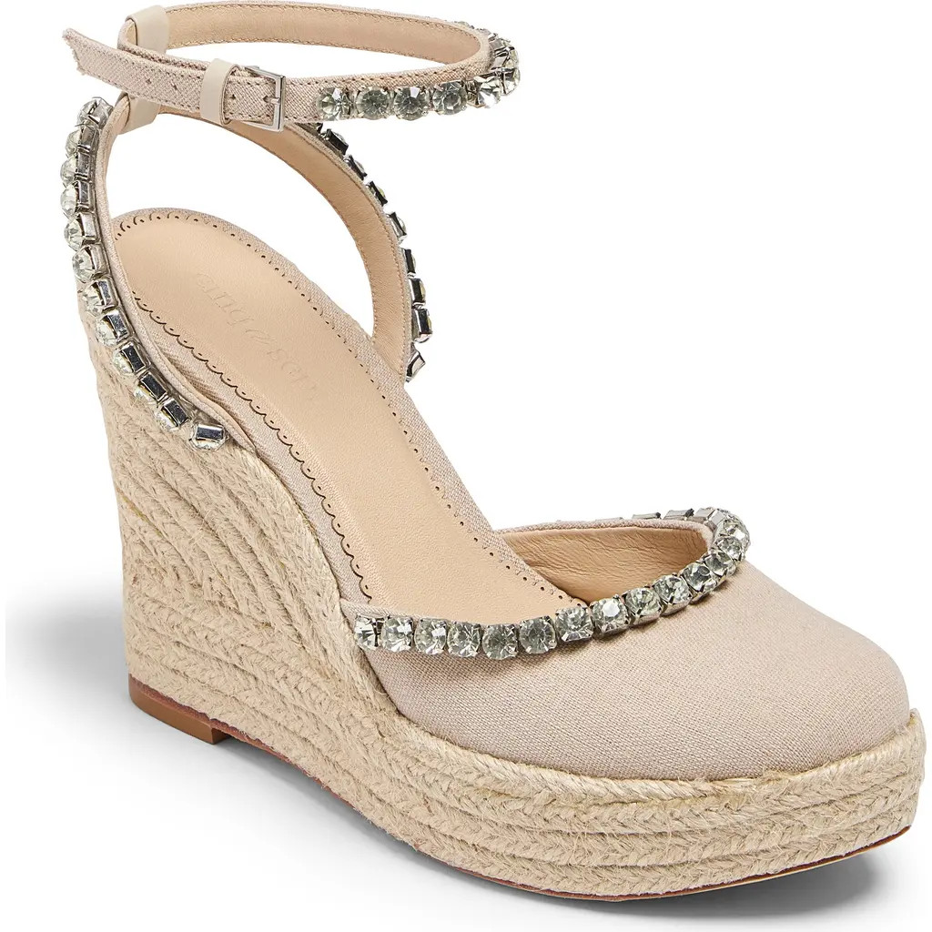 Cinq à Sept Jeanne Crystal Espadrille Wedge in Natural/Clear at Nordstrom Rack, Size 10Us / 40Eu | Nordstrom Rack