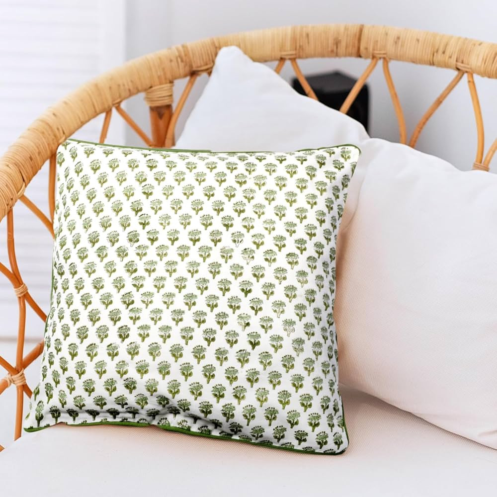 CPC Throw Pillow Covers for Couch, 100% Cotton Block Print Decorative Couch Pillows for Living Ro... | Amazon (US)