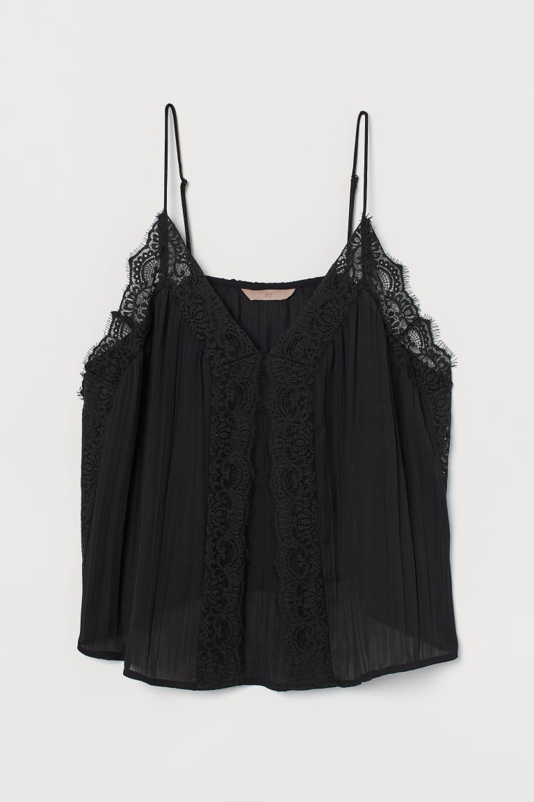 H & M - H & M+ Lace-trimmed Camisole Top - Black | H&M (US + CA)