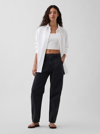 Mid Rise Barrel Utility Ankle Pants | Gap (CA)