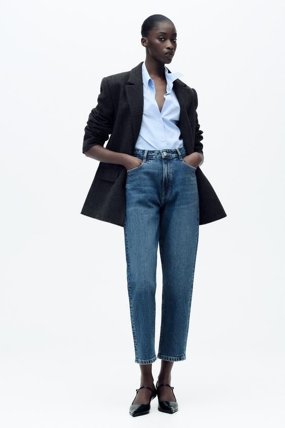 Z1975 HIGH-WAIST SLIM MOM LEG JEANS | Zara UK