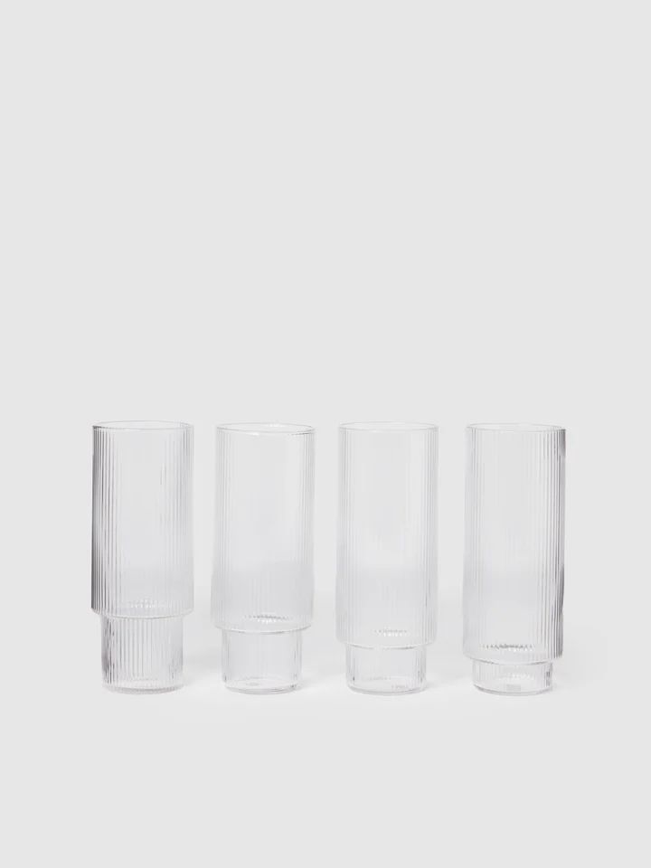 Ripple Long Drink Glasses, Set of 4 | Verishop