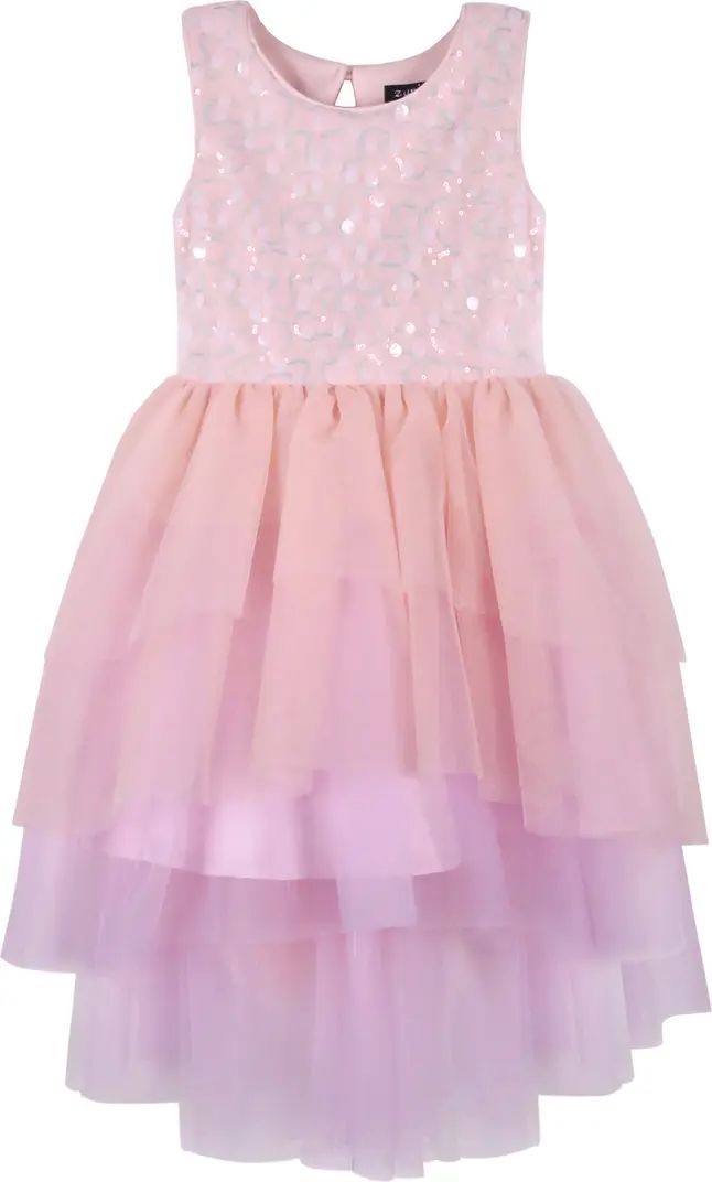 Zunie Kids' Piaette Sequin Tiered High-Low Dress | Nordstrom | Nordstrom