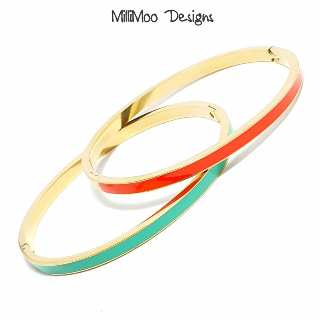 Ladies Bangle, Stainless Steel Bangle, Enamel Bangle, Gold Bangle, Boho Bangle, Ladies Bracelet, ... | Etsy (US)