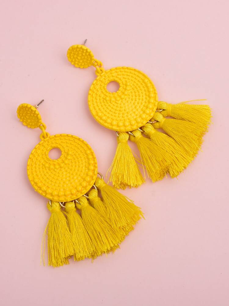 Tassel Charm Drop Earrings | SHEIN