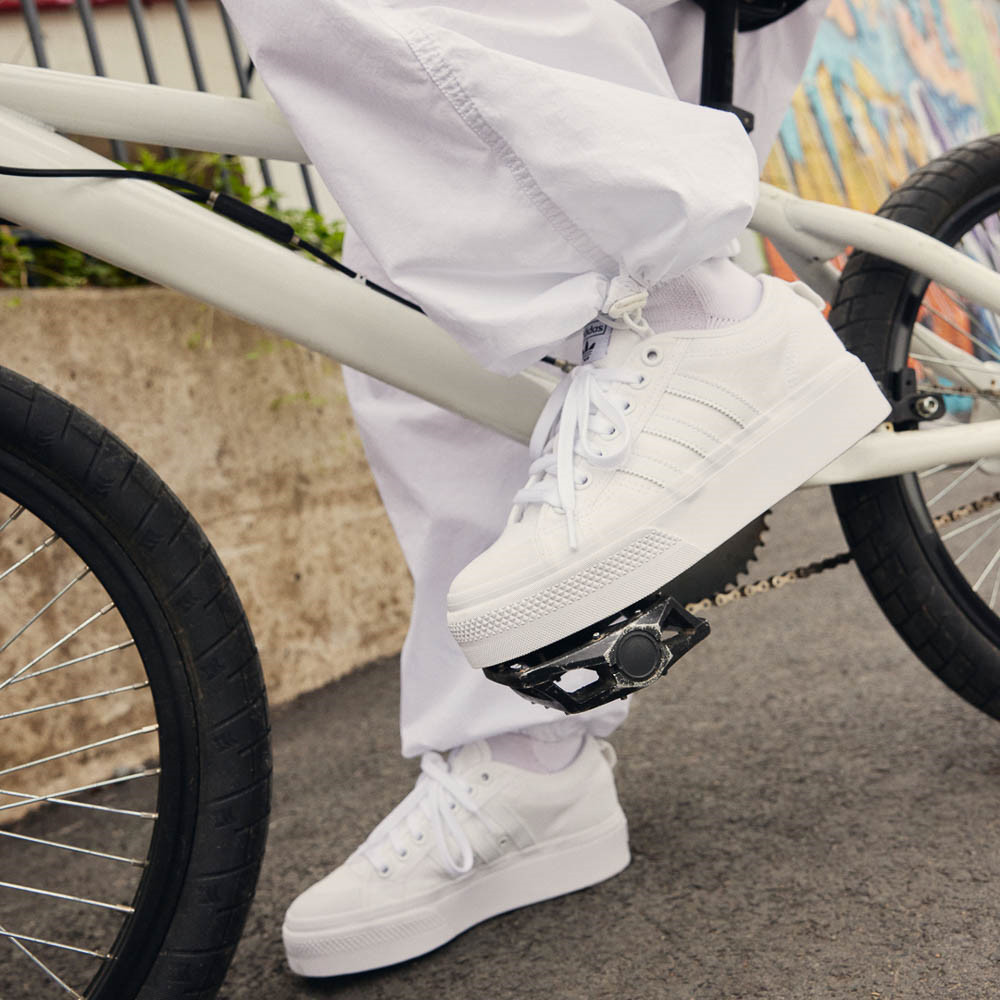 Womens adidas Nizza Platform Athletic Shoe - White | Journeys