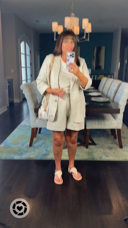 Spring linen blend short outfit from @Walmart 
Comment LINK to SHOP
this affordable outfit. 

I LOVE this blazer and shorts. Top is only $5.98 the shorts are $16.98 and the blazer is $22. 

Sizes XS to XXL. I’m wearing the XL. Sandals are so cute to and match the look perfectly!!

#springoutfit
#walmartfashion
#blazerstyle
#shortset


Follow my shop @417bargainfindergirl on the @shop.LTK app to shop this post and get my exclusive app-only content!

#liketkit #LTKfindsunder50 #LTKstyletip #LTKshoecrush
@shop.ltk
https://liketk.it/4BdGH

#LTKover40