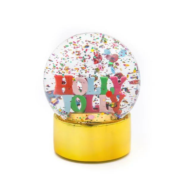 Packed Party 'Holly Jolly' Luxe Snow Globe Décor, Glass Multicolor Snow Globe - Walmart.com | Walmart (US)