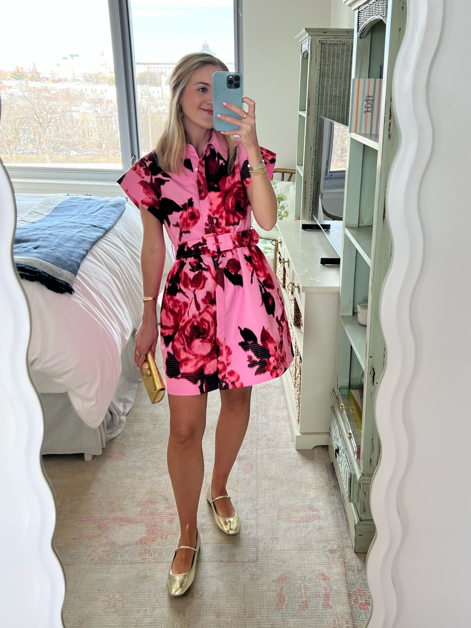 knee length dresses for ladies Chloe Mini Dress | Tuelleries Print main image 0