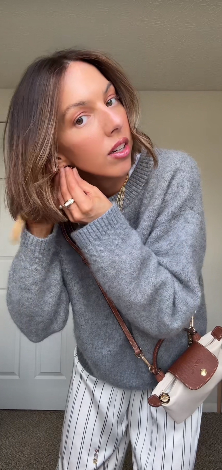 My Valentine’s Day outfit from TikTok featuring my bejeweled pajama satin pants and knit sweater 

#LTKStyleTip