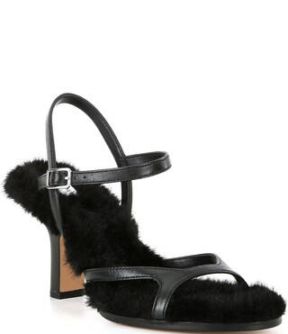 x Lilly Sisto Stacy Strappy Faux Fur Dress Sandals | Dillard's