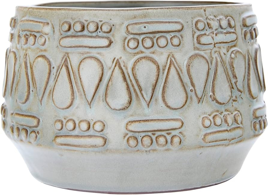 Creative Co-Op DF2979 Embossed Stoneware Reactive Glaze Finish (Holds 4" Pot/Each one Will Vary) ... | Amazon (US)