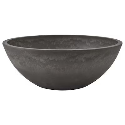 Arcadia Garden Products 12-in x 4.5-in Dark Charcoal Plastic Low Bowl Planter | Lowe's