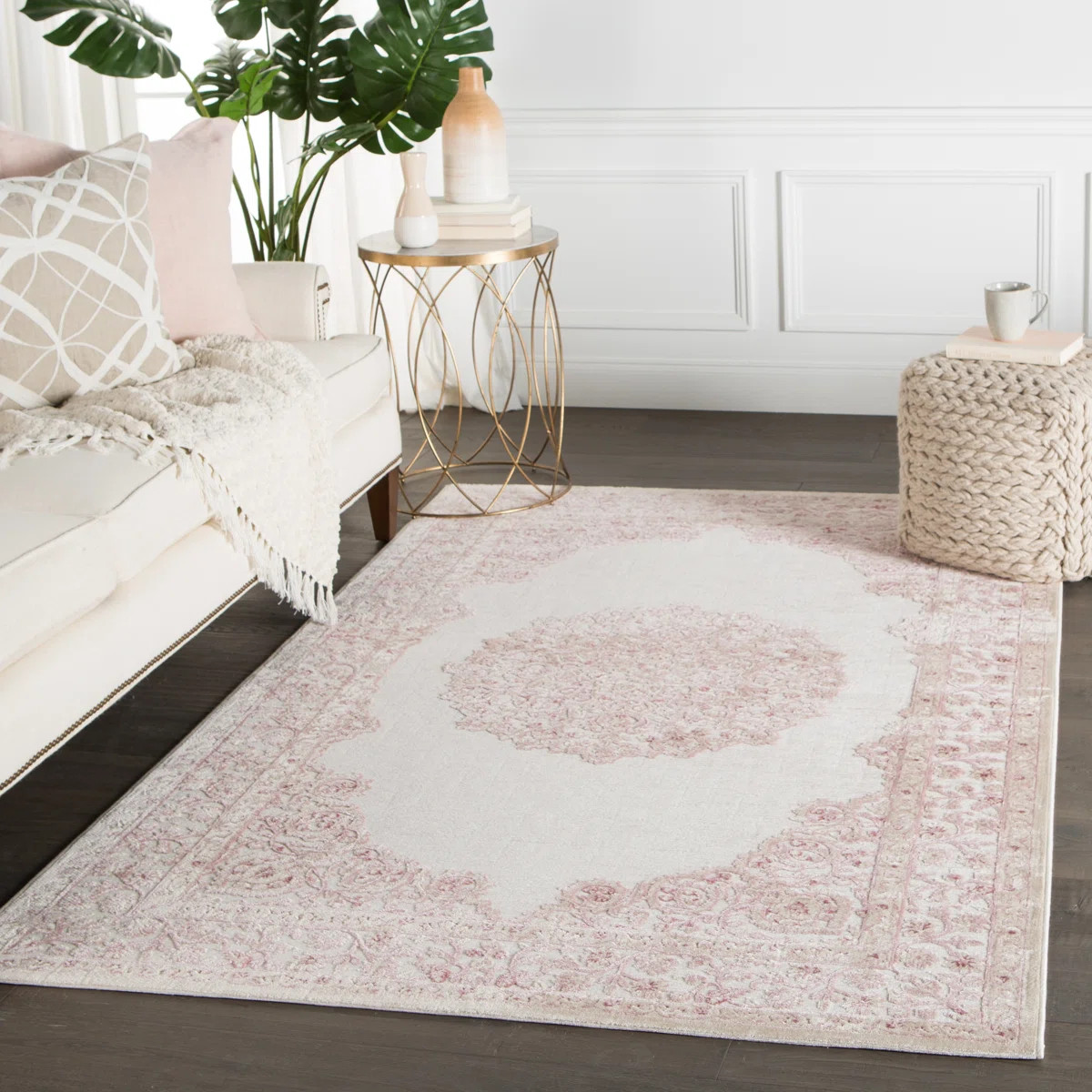 Jaipur Living Malo Medallion Pink/ White Area Rug (7'6"X9'6") | Wayfair North America