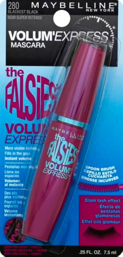 Maybelline Volum' Express Falsies Volumizing, Washable Mascara, Blackest Black, 1 Count | Amazon (US)