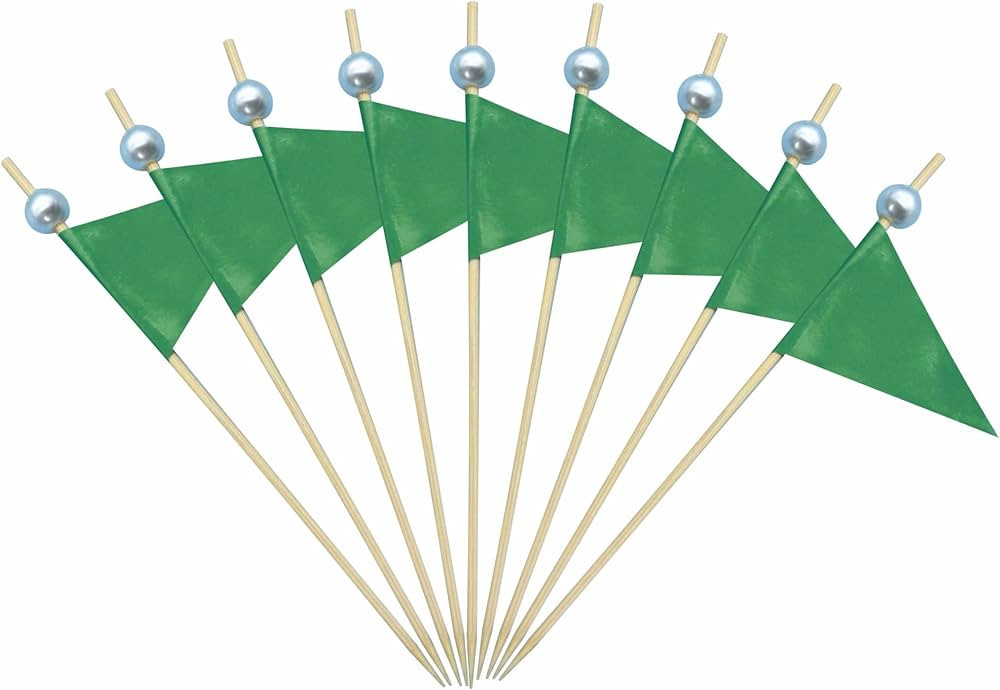 Green Cupcake Toppers Triangle Flags Mini Small Toothpick Stick Flag Blank Solid Color Labeling D... | Amazon (US)