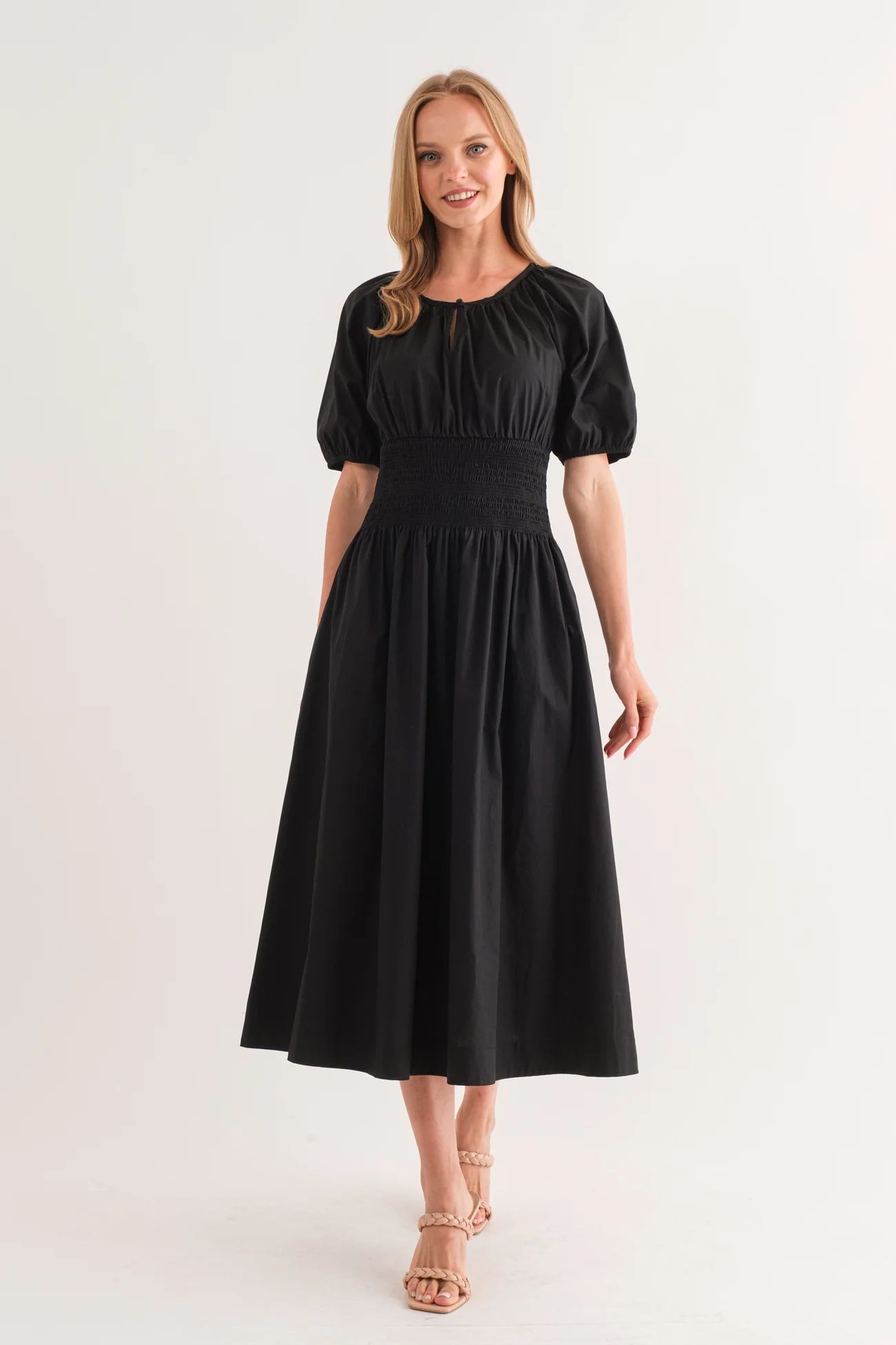 Black Smocked Dress | PinkBlush Maternity