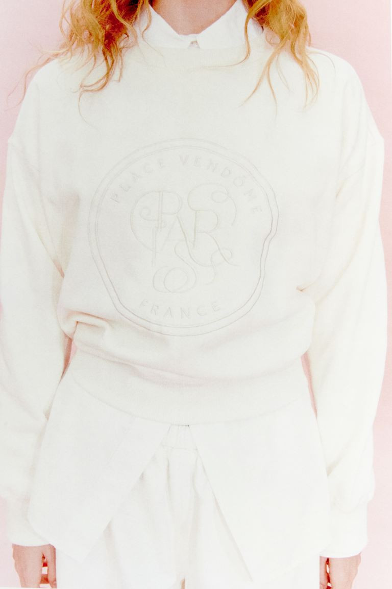 Sweatshirt - Cream/Paris - Ladies | H&M GB | H&M (UK, MY, IN, SG, PH, TW, HK)