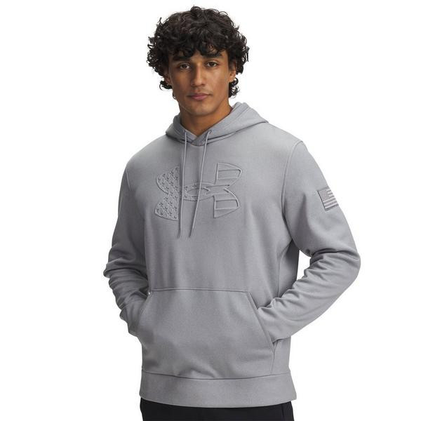 Men's Under Armour Armour Fleece Emboss Hoodie Medium Steel Medium Heather/Titan Grey | Scheels Sports