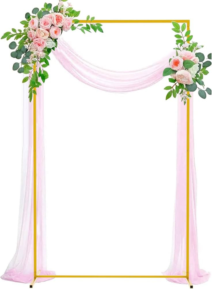Wokceer Wedding Arch Backdrop Stand 6.6x4 FT Square Wedding Arches for Ceremony Gold Metal Balloo... | Amazon (US)