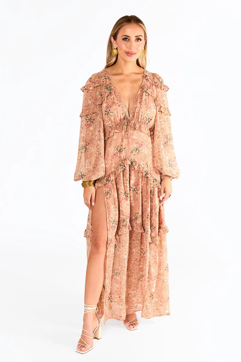 BuddyLove | Pia Long Sleeve Maxi Dress | Adrift | BuddyLove