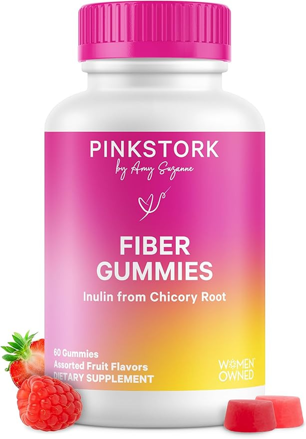 Pink Stork Prenatal Fiber Gummies for Women - 3g Prebiotic Inulin from Chicory Root - Natural Pre... | Amazon (US)
