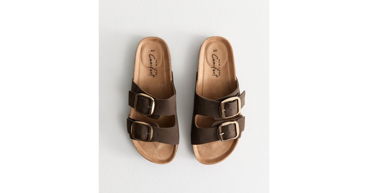 Brown Faux Suede Buckled Strap Sandals
						
						Add to Saved Items
						Remove from Saved It... | New Look (UK)