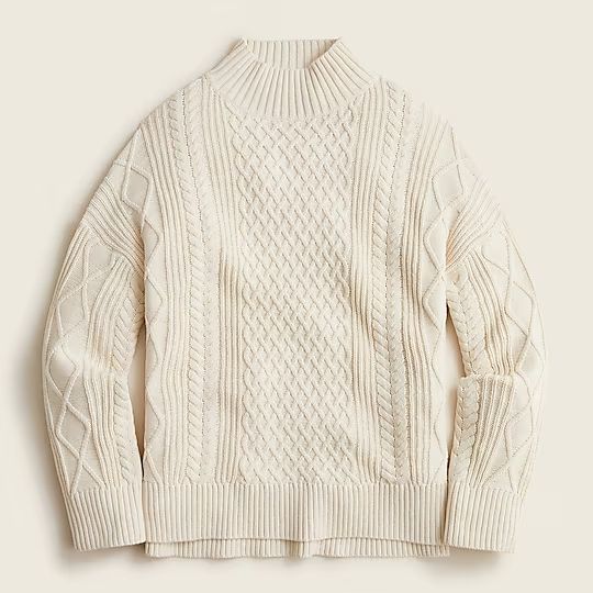 Long cotton cable-knit mockneck sweaterItem BD709 
 Reviews
 
 
 
 
 
2 Reviews 
 
 |
 
 
Write a... | J.Crew US