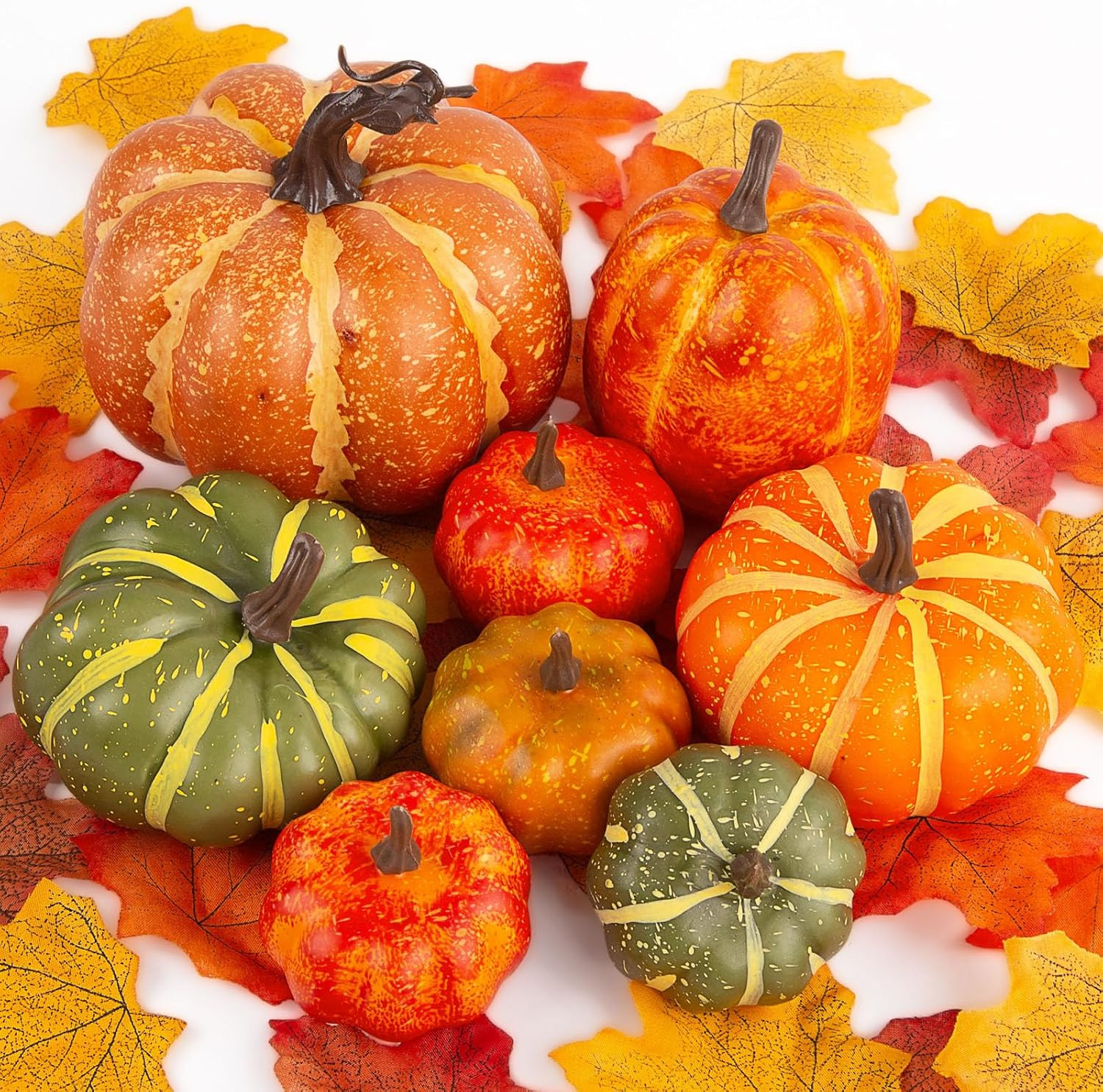38 PCS Fake Pumpkin Set, 8 PCS Pumpkins for Decorating, Fall Table | Amazon (US)