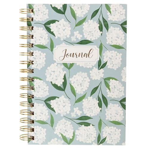 Graphique White Hydrangeas Hardbound Spiral Journal, 160 Ruled Pages Hard Cover Notebook, Diary, Lists, Record Month and Date, Premium Paper, 6” x 8” | Amazon (US)