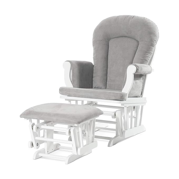 Cozy Glider and Ottoman, Matte White with Gray Cushion - Forever Eclectic by Child Craft | Amazon (US)