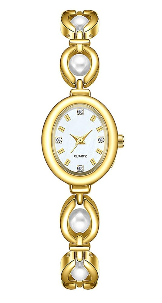 ADSBIAOYE Elegant Pearl Women's Dress Watch Fashion Oval dial Gift Women's Waterproof Watch | Amazon (US)
