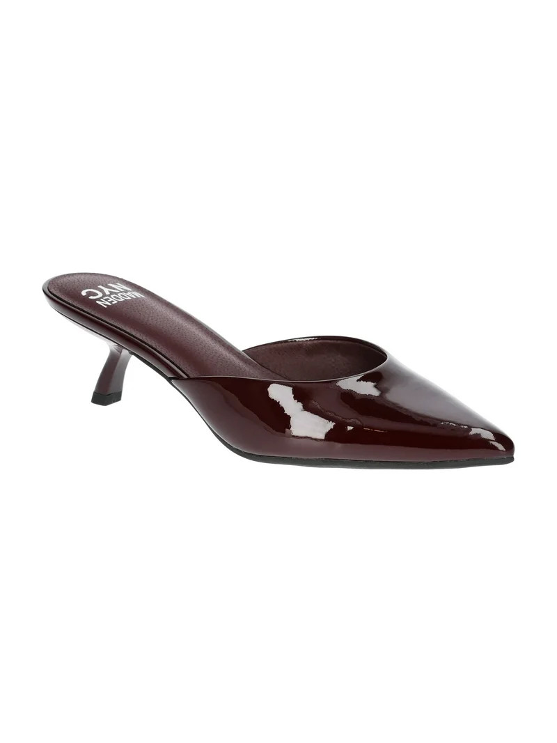 Madden NYC Women's Kitten Heeled Slide On Mules | Walmart (US)