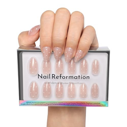 Nail Reformation Press On Nails, Milk Dots | Polka Dot Short Almond 32 Pcs | Amazon (US)