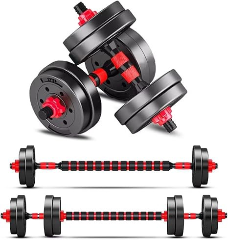 Adjustable-Dumbbells-Sets,Free Weights-Dumbbells Set of 2 Convertible To Barbell A Pair of Lightw... | Amazon (US)