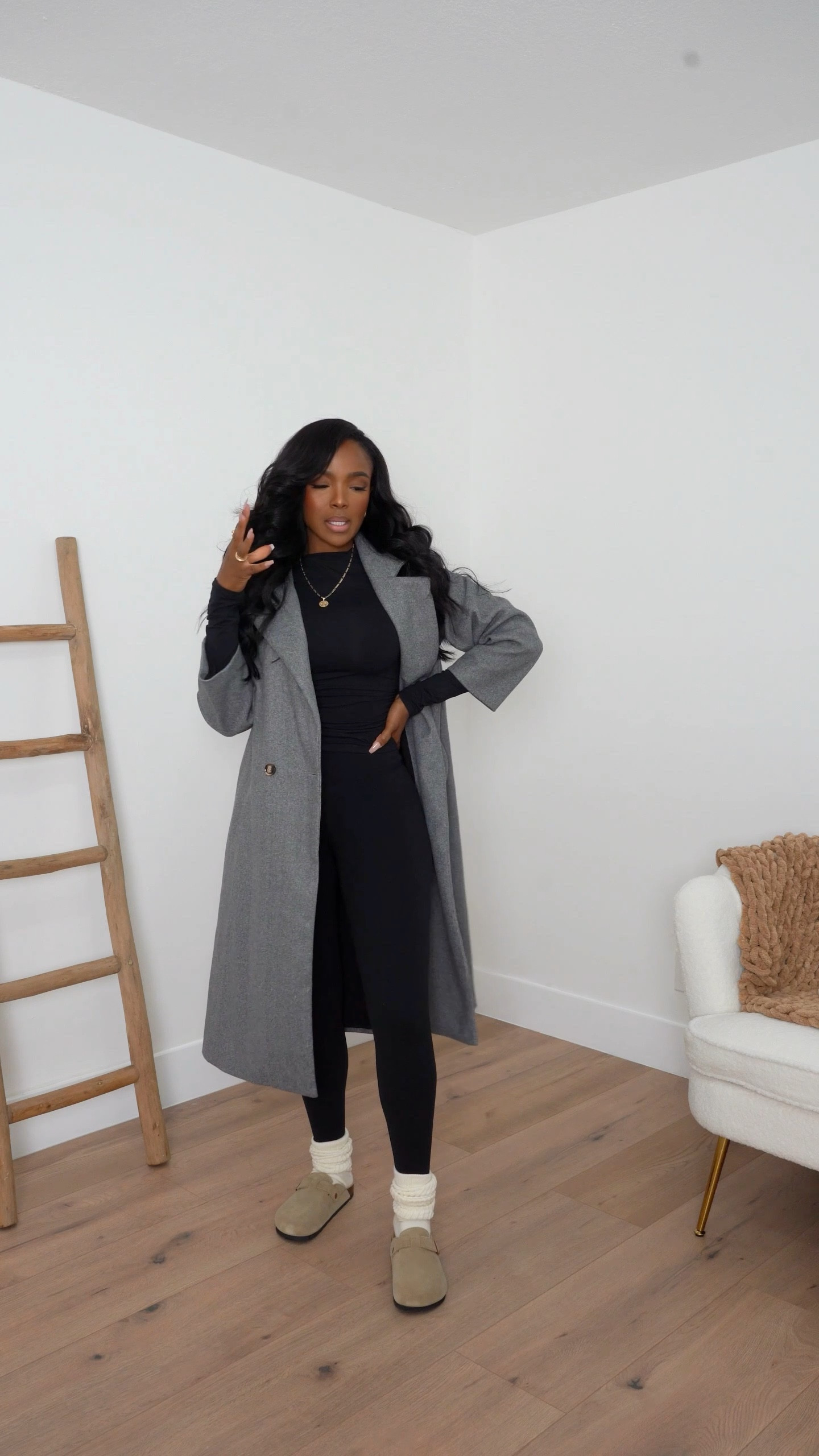 Easy Winter Outfit 

This gray coat is medium weight so it helps keep you warm! In a medium. 
Small in the top & leggings 

#winteroutfit #outfitinspo All black outfit Amazon Finds 

#LTKFindsUnder50 #LTKStyleTip #LTKShoeCrush