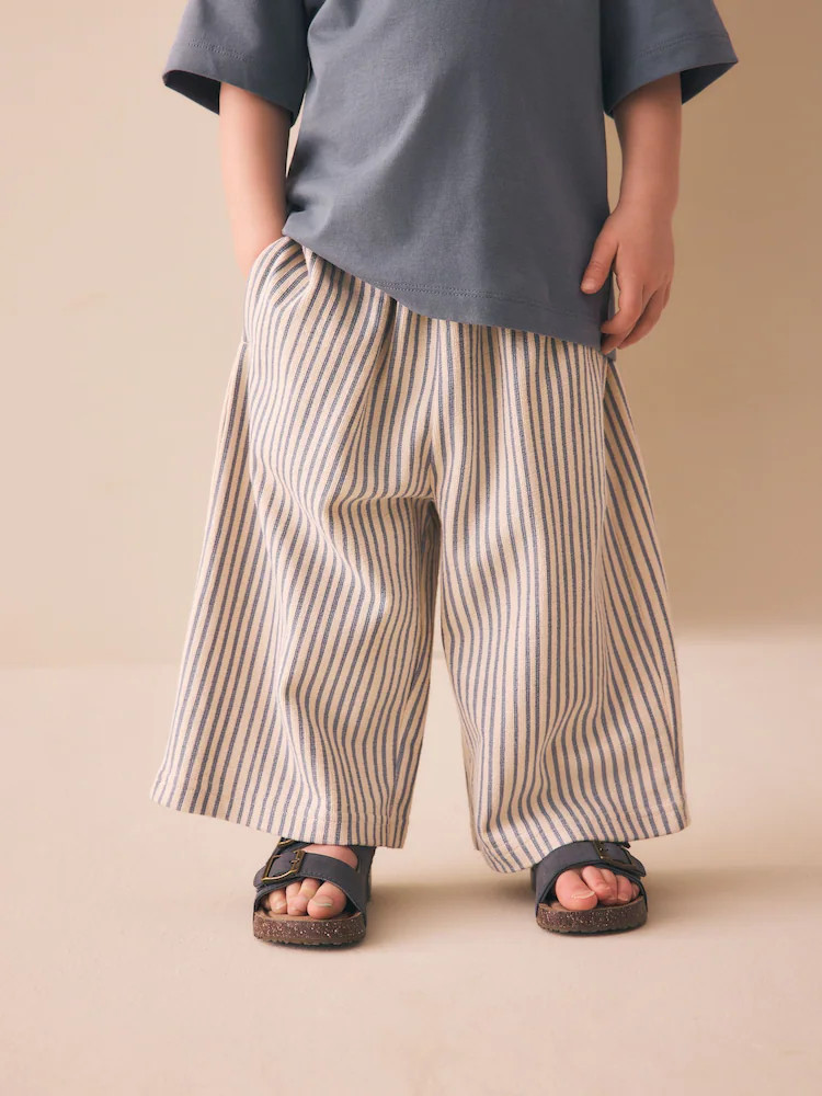 Blue/Ecru Stripe Textured Lightweight Joggers (3mths-7yrs) | Next US