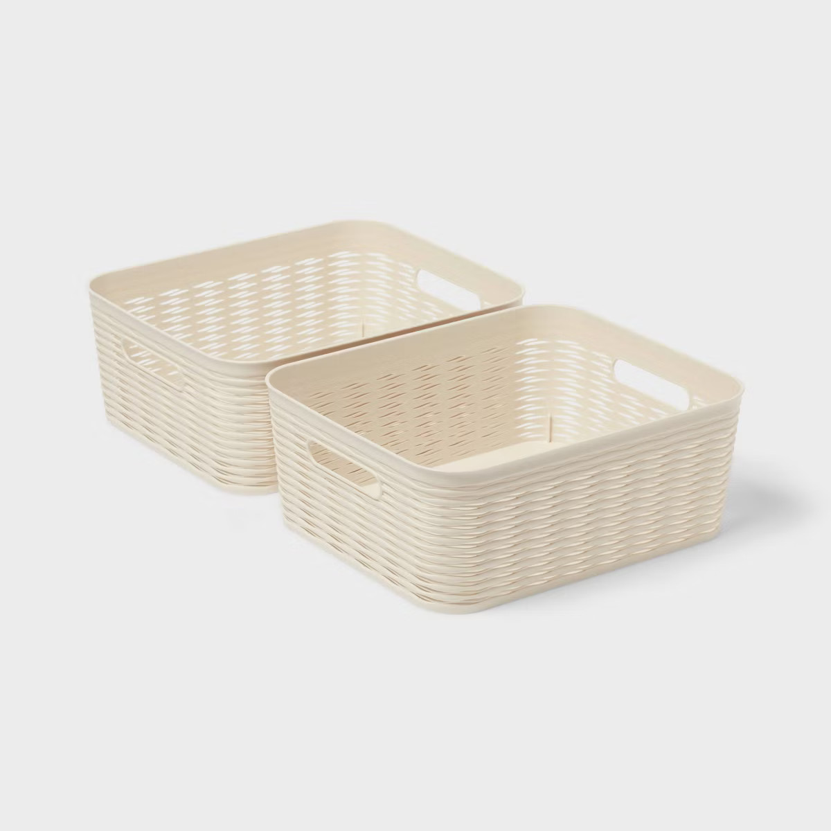 2pk Wave Medium Decorative Basket Cream - Brightroom™ | Target