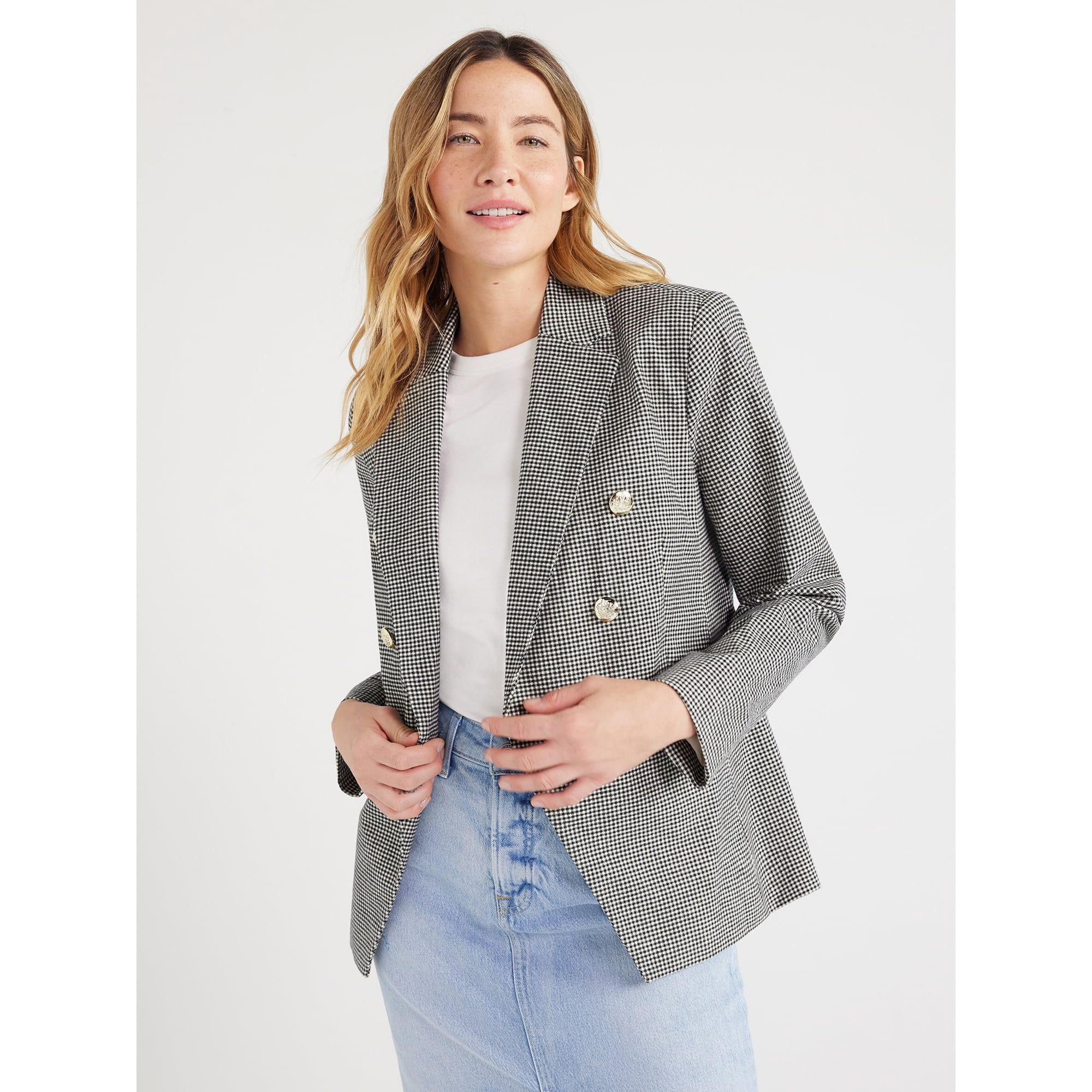 Free Assembly Women’s Double Breasted Blazer, Sizes XS-XXXL | Walmart (US)