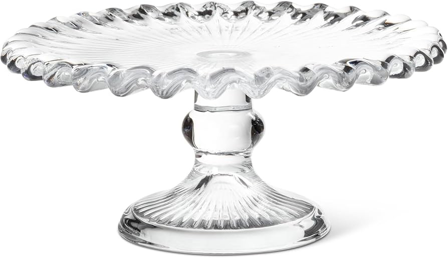 Abbott Collection Small Pedestal Cake Stand - Glass, Clear (7 inches D) | Amazon (US)
