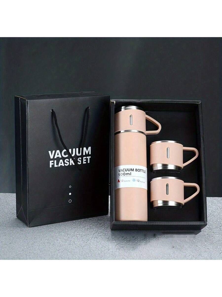 3pcs/Set 《1 cup body +3 cup LIDS》500ml/17oz Double-Layer 304 Stainless Steel Leak Proof Vacuu... | SHEIN
