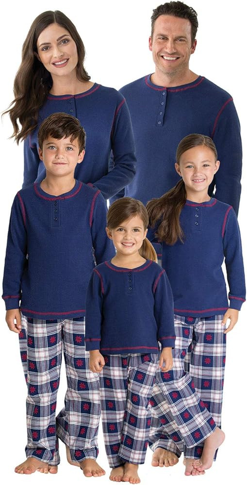 PajamaGram Christmas Pajamas For Family - Matching Family Pajamas Snowfall Plaid | Amazon (US)