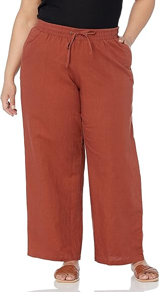 Amazon Essentials Women's Linen Blend Drawstring Wide Leg Pant (Available in Plus Size) | Amazon (US)