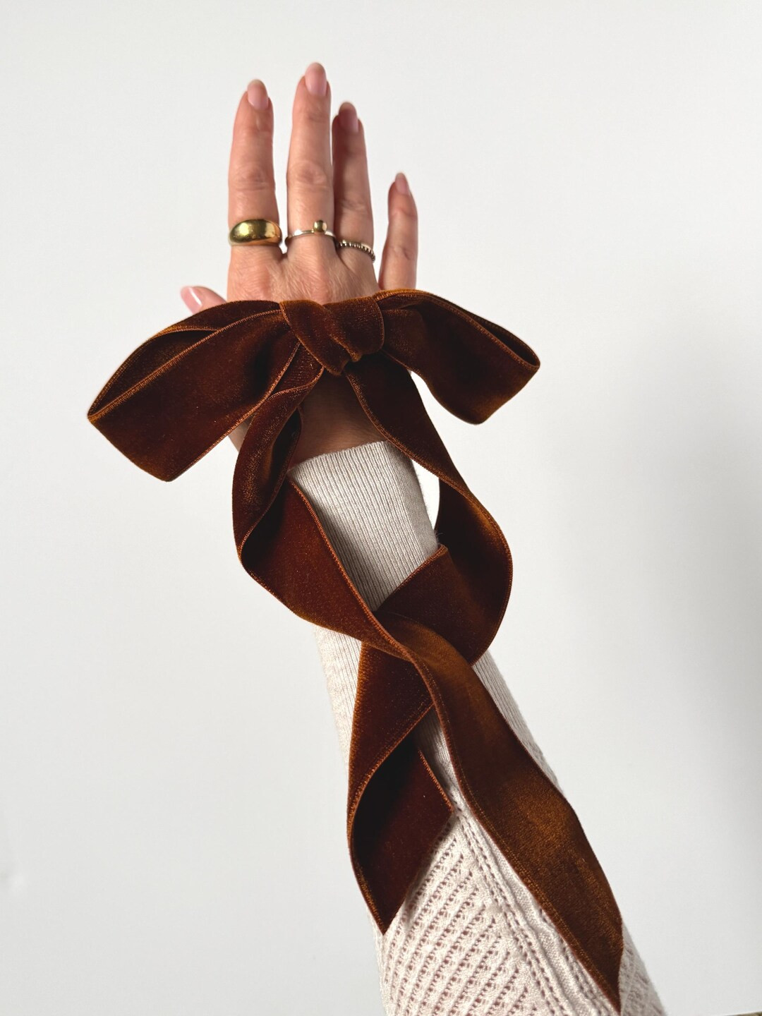 Effortless Oversized Silk Velvet Bow | Upscale Women's Bow | Custom Fastener | Double Faced Silk ... | Etsy (US)